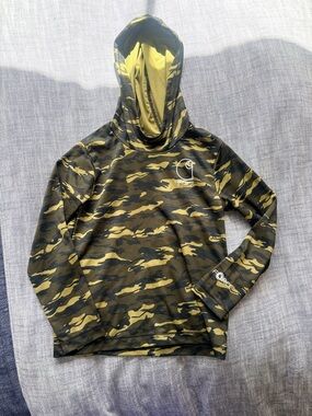 Carhartt Kids' Camo Hooded Long Sleeve Shirt - Olive/Black